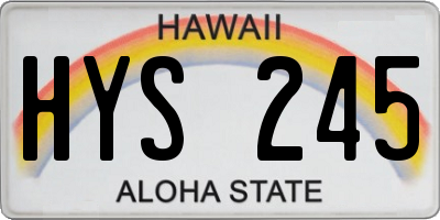 HI license plate HYS245
