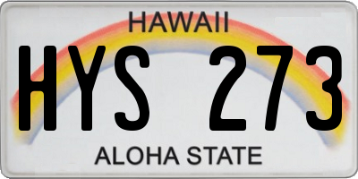 HI license plate HYS273