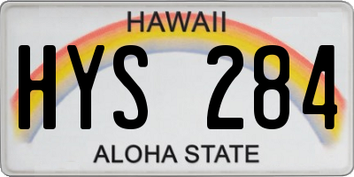 HI license plate HYS284