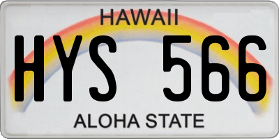 HI license plate HYS566