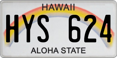 HI license plate HYS624