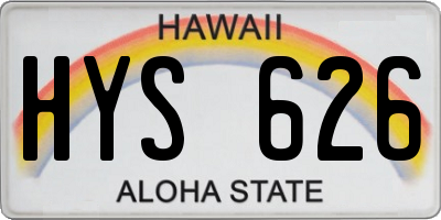 HI license plate HYS626