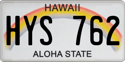 HI license plate HYS762