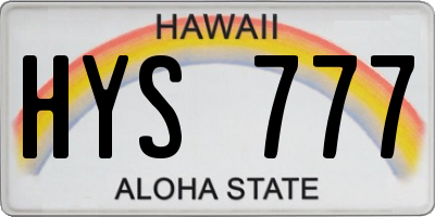HI license plate HYS777