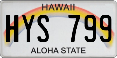 HI license plate HYS799