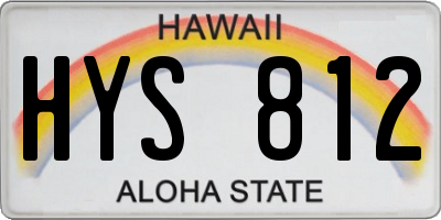 HI license plate HYS812