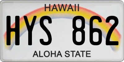 HI license plate HYS862