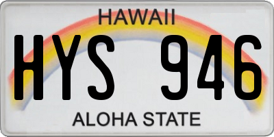 HI license plate HYS946