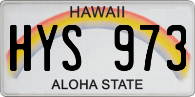 HI license plate HYS973