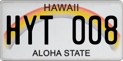 HI license plate HYT008