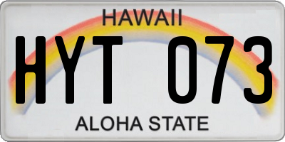 HI license plate HYT073