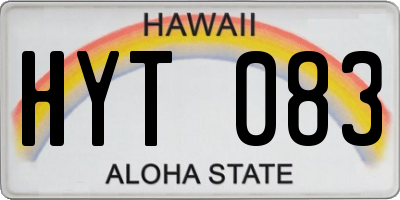 HI license plate HYT083