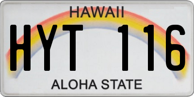 HI license plate HYT116