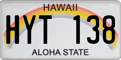 HI license plate HYT138