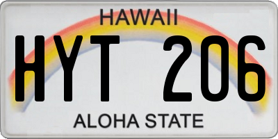 HI license plate HYT206