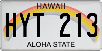 HI license plate HYT213