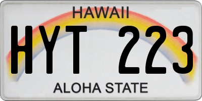 HI license plate HYT223