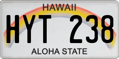 HI license plate HYT238