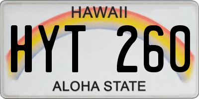 HI license plate HYT260