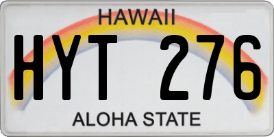 HI license plate HYT276