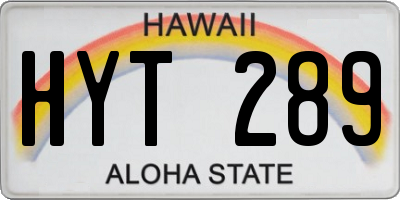 HI license plate HYT289