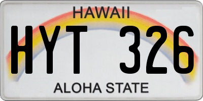 HI license plate HYT326