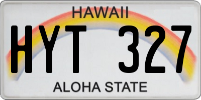 HI license plate HYT327