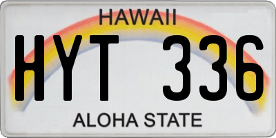HI license plate HYT336