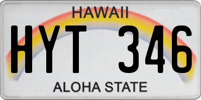 HI license plate HYT346