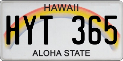HI license plate HYT365