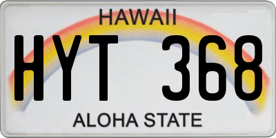 HI license plate HYT368