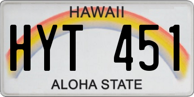 HI license plate HYT451