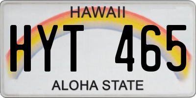 HI license plate HYT465