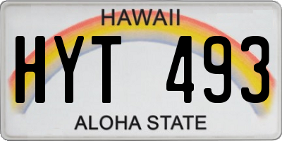 HI license plate HYT493