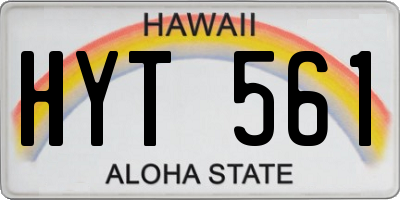 HI license plate HYT561