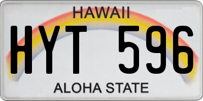 HI license plate HYT596