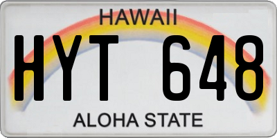 HI license plate HYT648