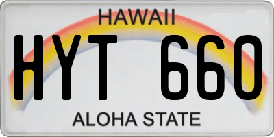 HI license plate HYT660