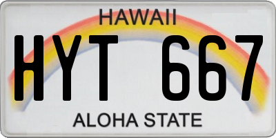 HI license plate HYT667