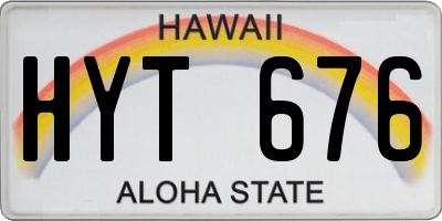 HI license plate HYT676