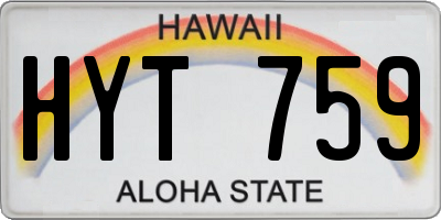 HI license plate HYT759