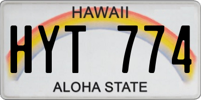 HI license plate HYT774