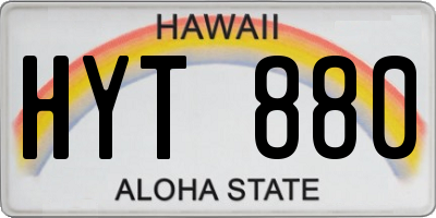 HI license plate HYT880