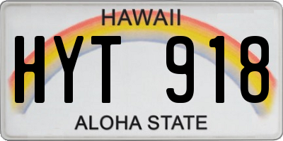 HI license plate HYT918
