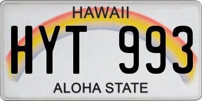 HI license plate HYT993