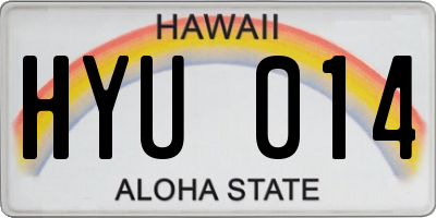 HI license plate HYU014