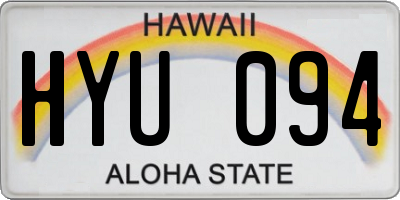 HI license plate HYU094