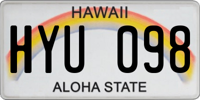 HI license plate HYU098