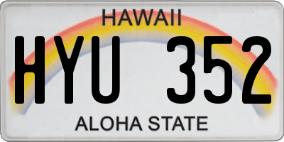 HI license plate HYU352