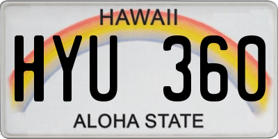 HI license plate HYU360